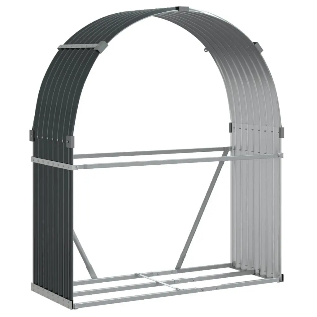 Log Holder Wood Storage Rack 120x45x140cm Anthracite Galvanised Steel