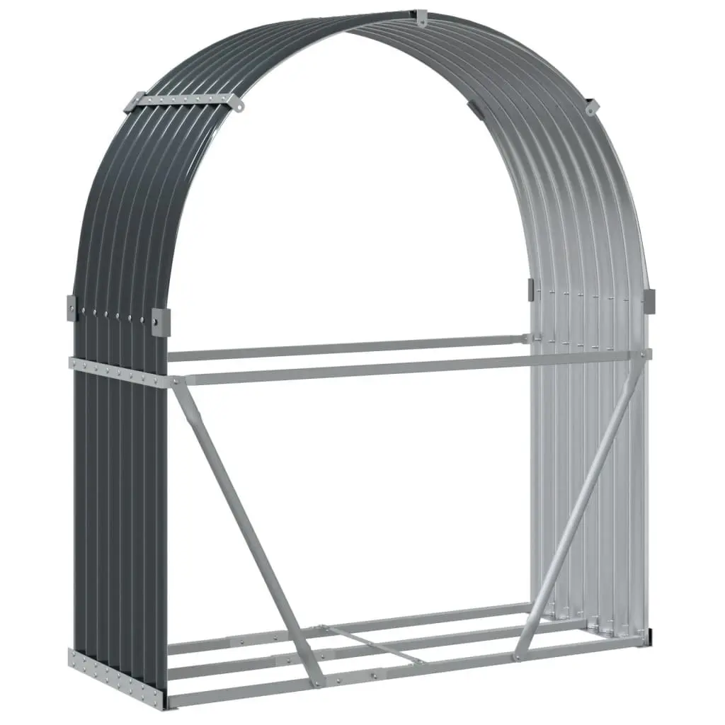 Log Holder Wood Storage Rack 120x45x140cm Anthracite Galvanised Steel