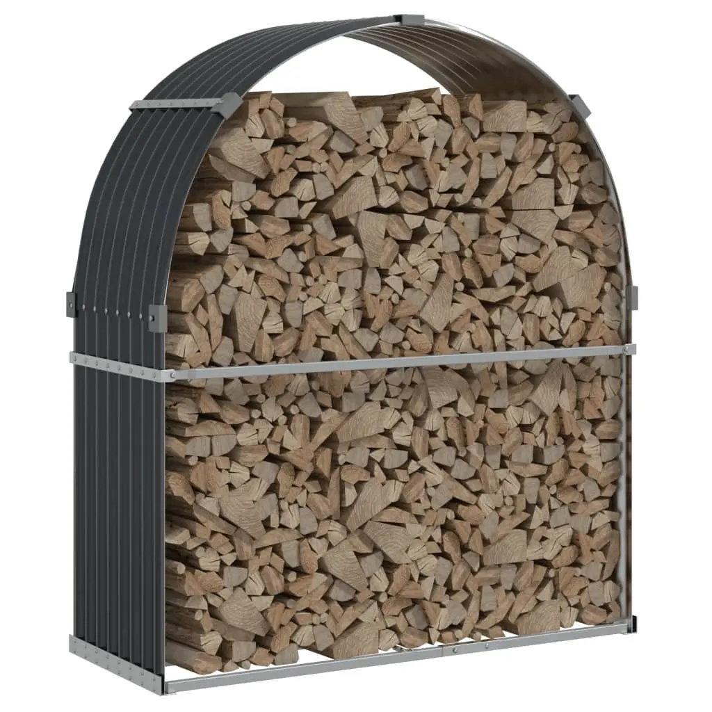 Log Holder Wood Storage Rack 120x45x140cm Anthracite Galvanised Steel