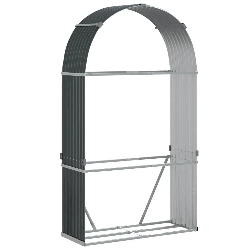 Log Holder Firewood Storage Rack 120x45x210 cm Anthracite Galvanised Steel