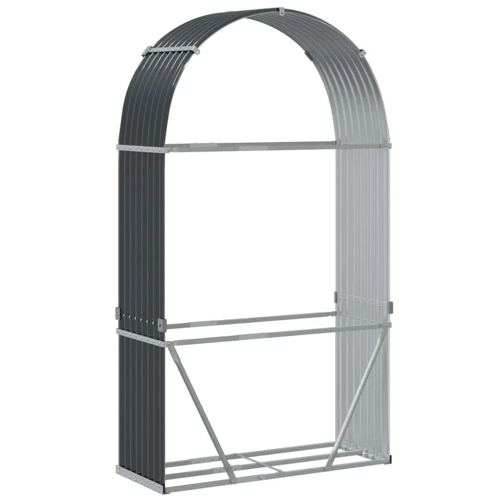 Log Holder Firewood Storage Rack 120x45x210 cm Anthracite Galvanised Steel