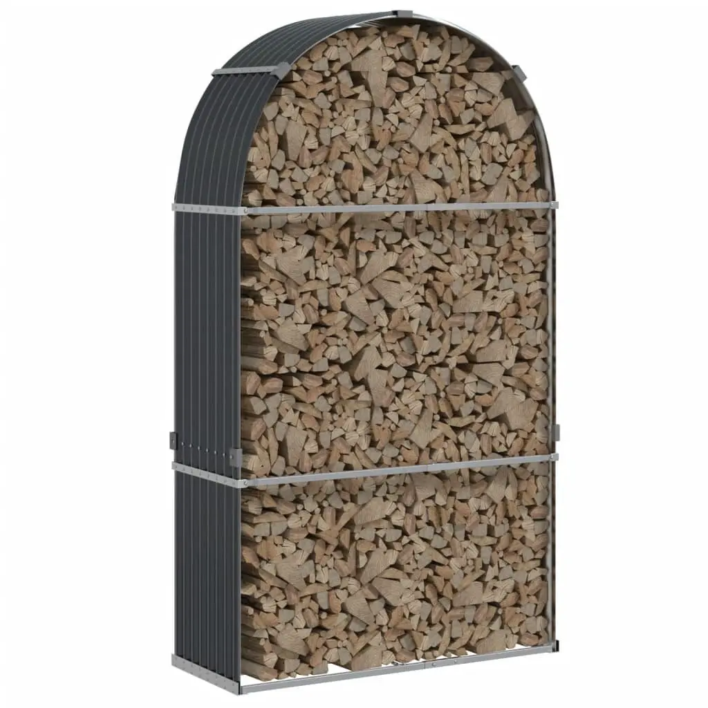 Log Holder Firewood Storage Rack 120x45x210 cm Anthracite Galvanised Steel