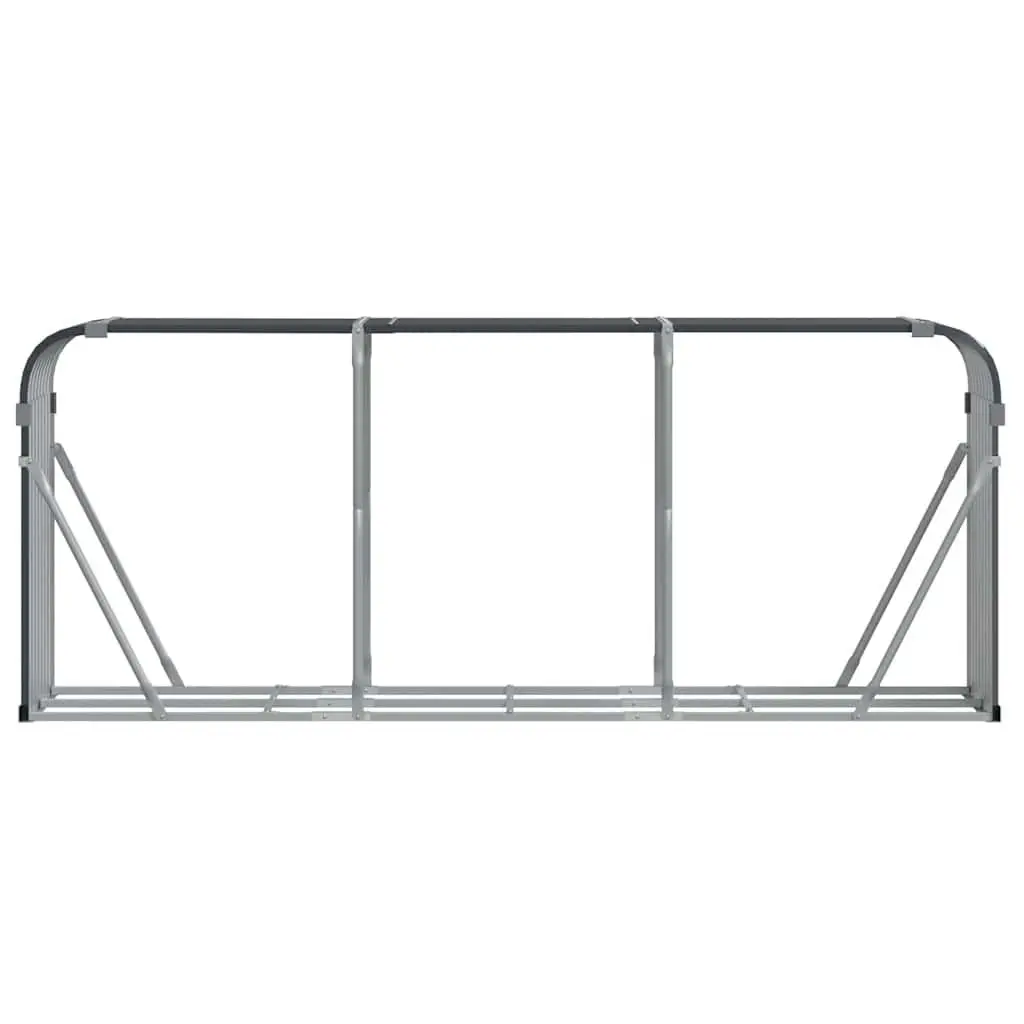 Log Holder Fireplace Wood Storage Rack 234x45x100cm Anthracite Galvanised Steel