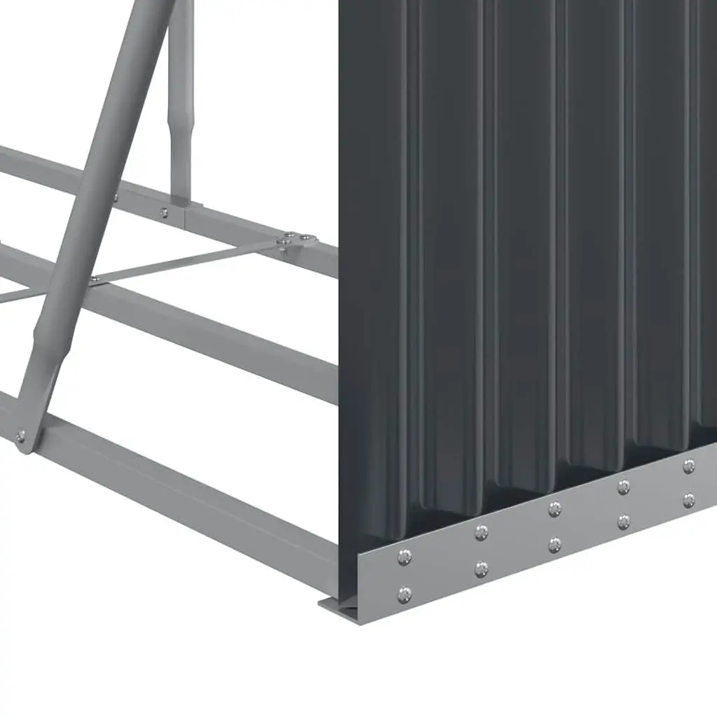 Log Holder Fireplace Wood Storage Rack 234x45x100cm Anthracite Galvanised Steel