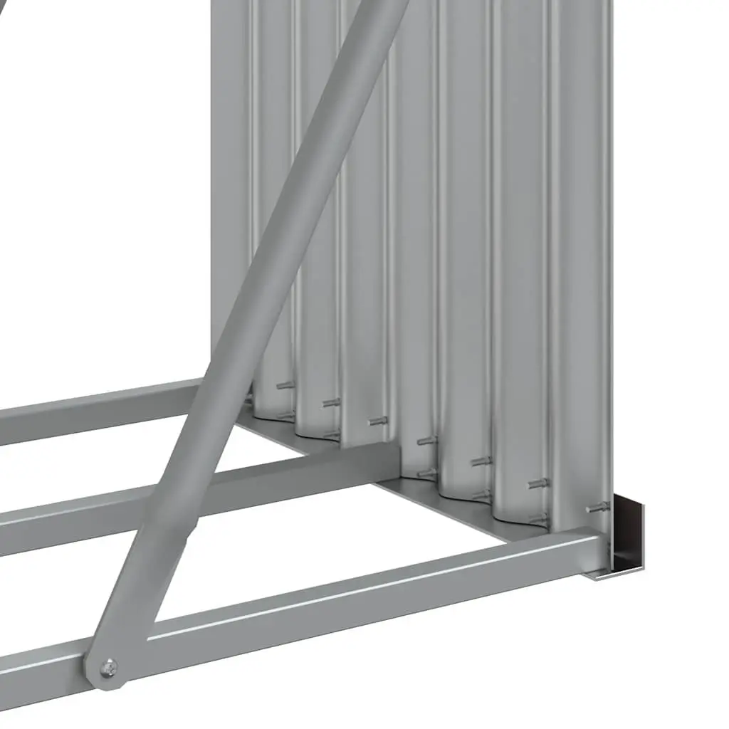 Log Holder Fireplace Wood Storage Rack 234x45x100cm Anthracite Galvanised Steel