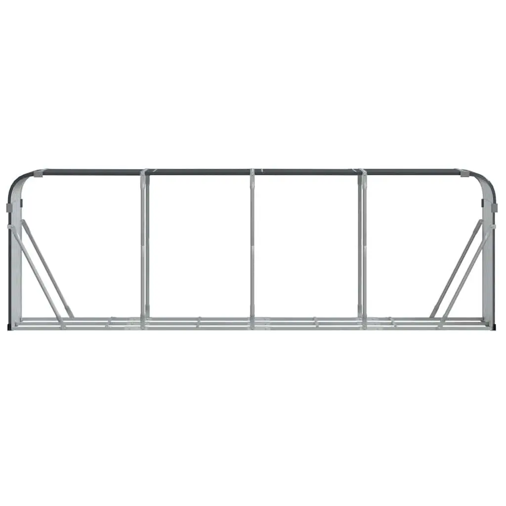 Log Holder Firewood Storage Rack Wall Mount Anthracite Galvanised Steel 300 x 45 x 100 cm