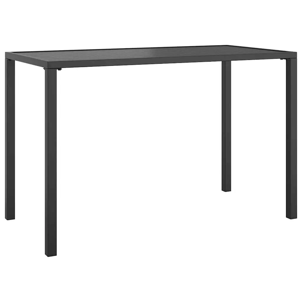 Garden Dining Table Anthracite Outdoor Patio Furniture Steel Frame Slatted