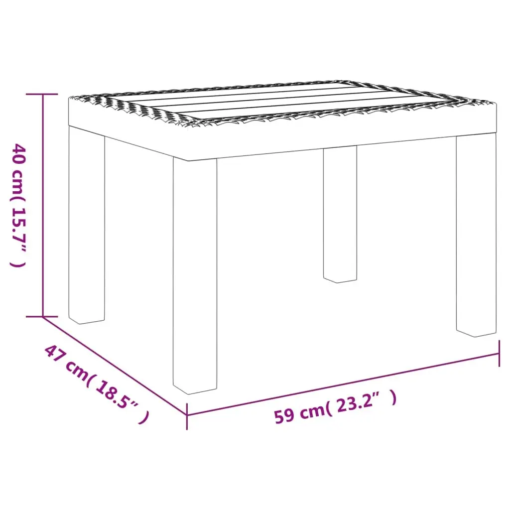 Garden Table Anthracite Outdoor Patio Furniture 59 x 47 x 40 cm Polypropylene