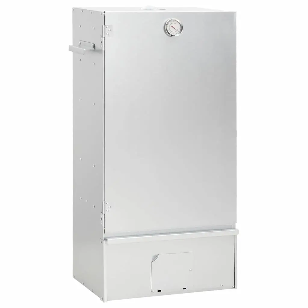 BBQ Smoker Oven Outdoor Cooking Galvanised Steel Silver 44.5x29x83cm