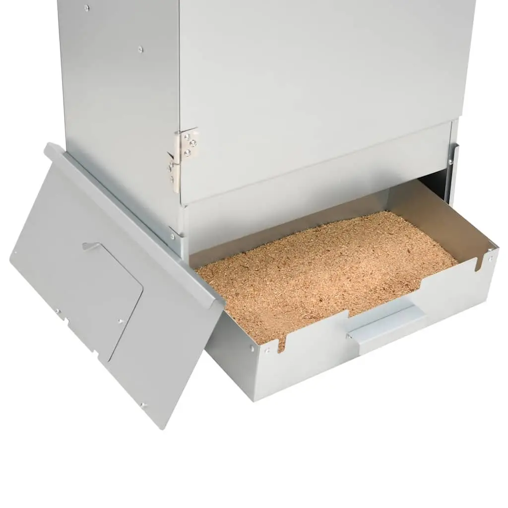 BBQ Smoker Oven Outdoor Cooking Galvanised Steel Silver 44.5x29x83cm