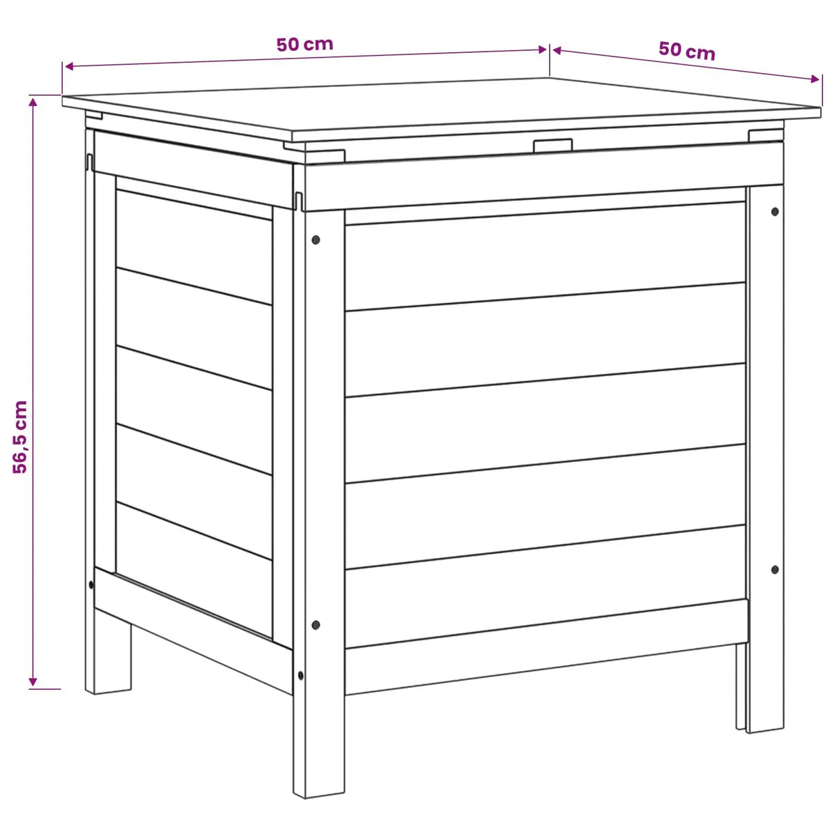 Garden Storage Box White Outdoor Solid Wood Furniture Deck Patio Cushion Shed