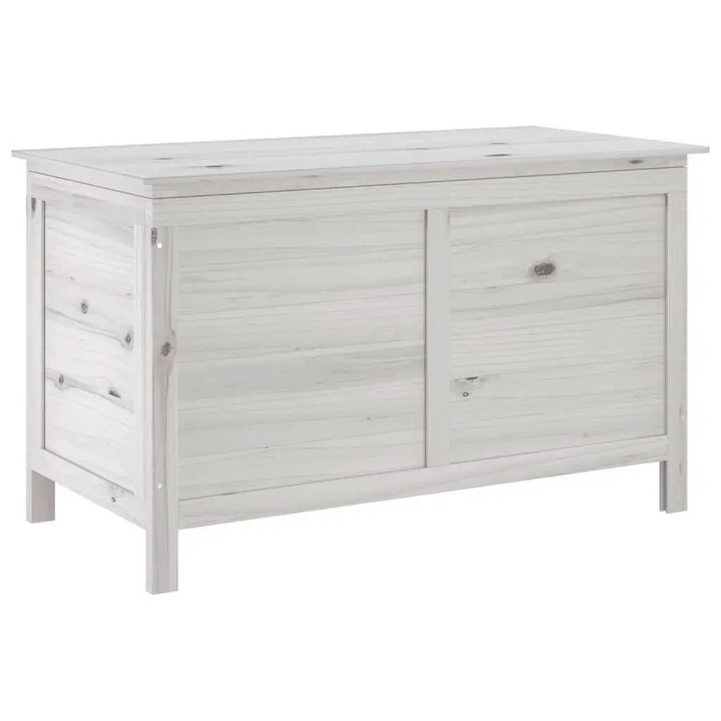 Outdoor Storage Box Garden Furniture Cushion Container 99 x 49.5 x 58.5 cm White Solid Wood