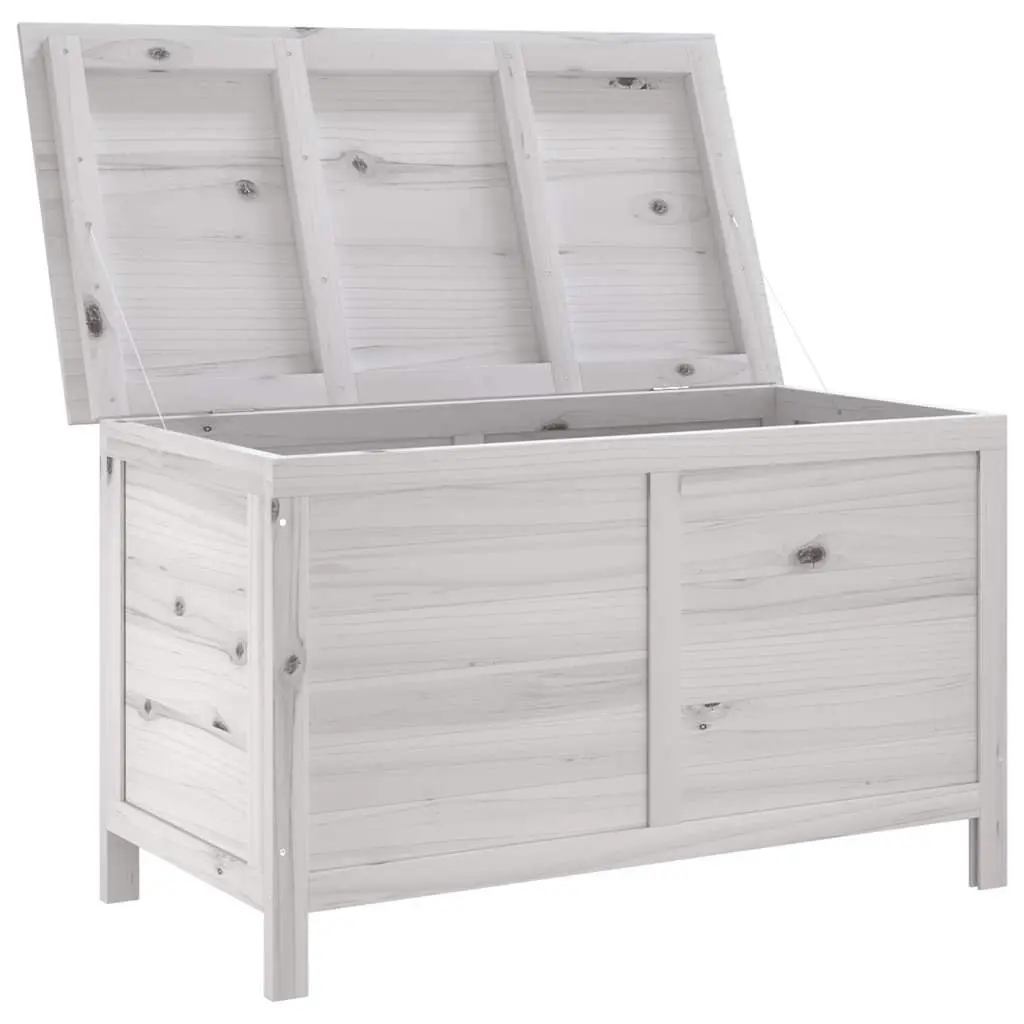 Outdoor Storage Box Garden Furniture Cushion Container 99 x 49.5 x 58.5 cm White Solid Wood