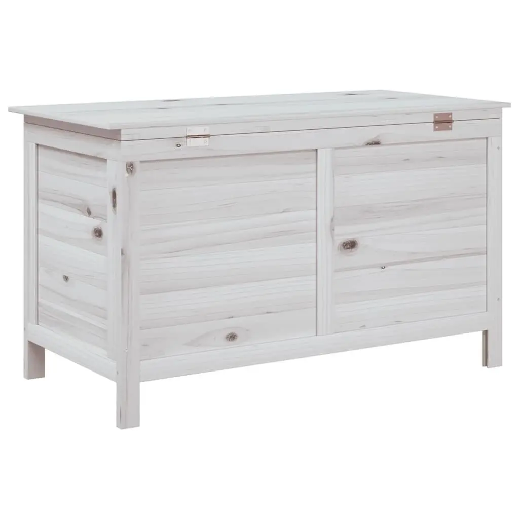 Outdoor Storage Box Garden Furniture Cushion Container 99 x 49.5 x 58.5 cm White Solid Wood