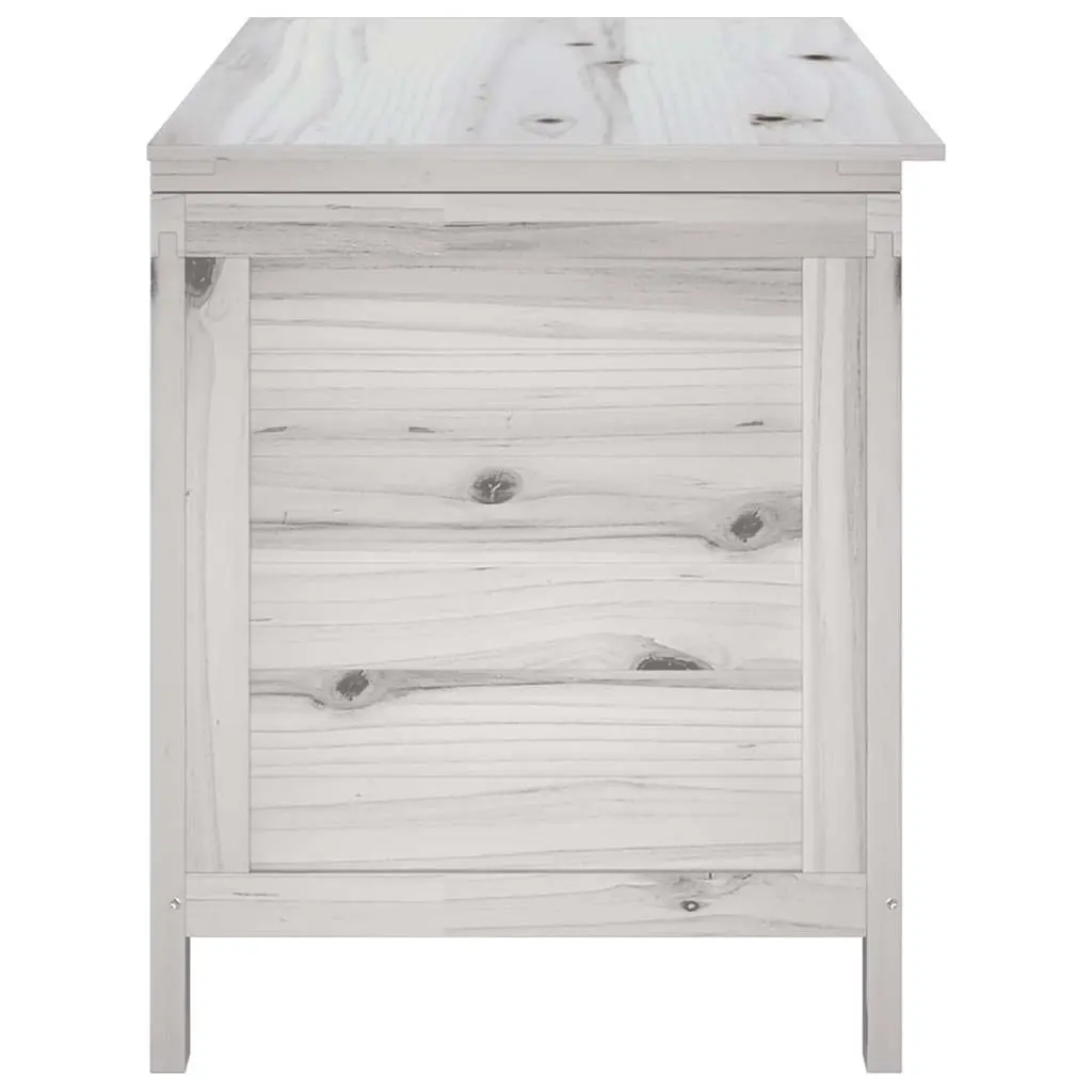 Outdoor Storage Box Garden Furniture Cushion Container 99 x 49.5 x 58.5 cm White Solid Wood