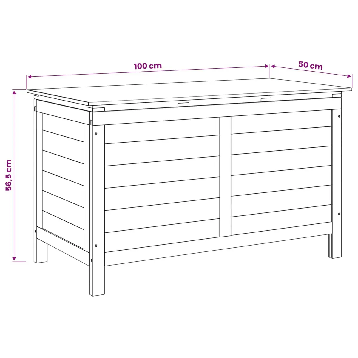 Outdoor Storage Box Garden Furniture Cushion Container 99 x 49.5 x 58.5 cm White Solid Wood