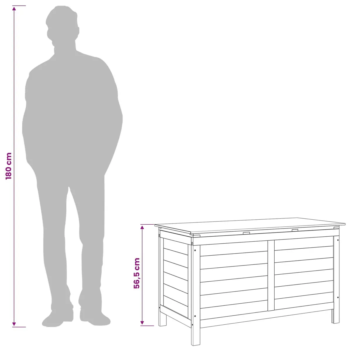 Outdoor Storage Box Garden Furniture Cushion Container 99 x 49.5 x 58.5 cm White Solid Wood
