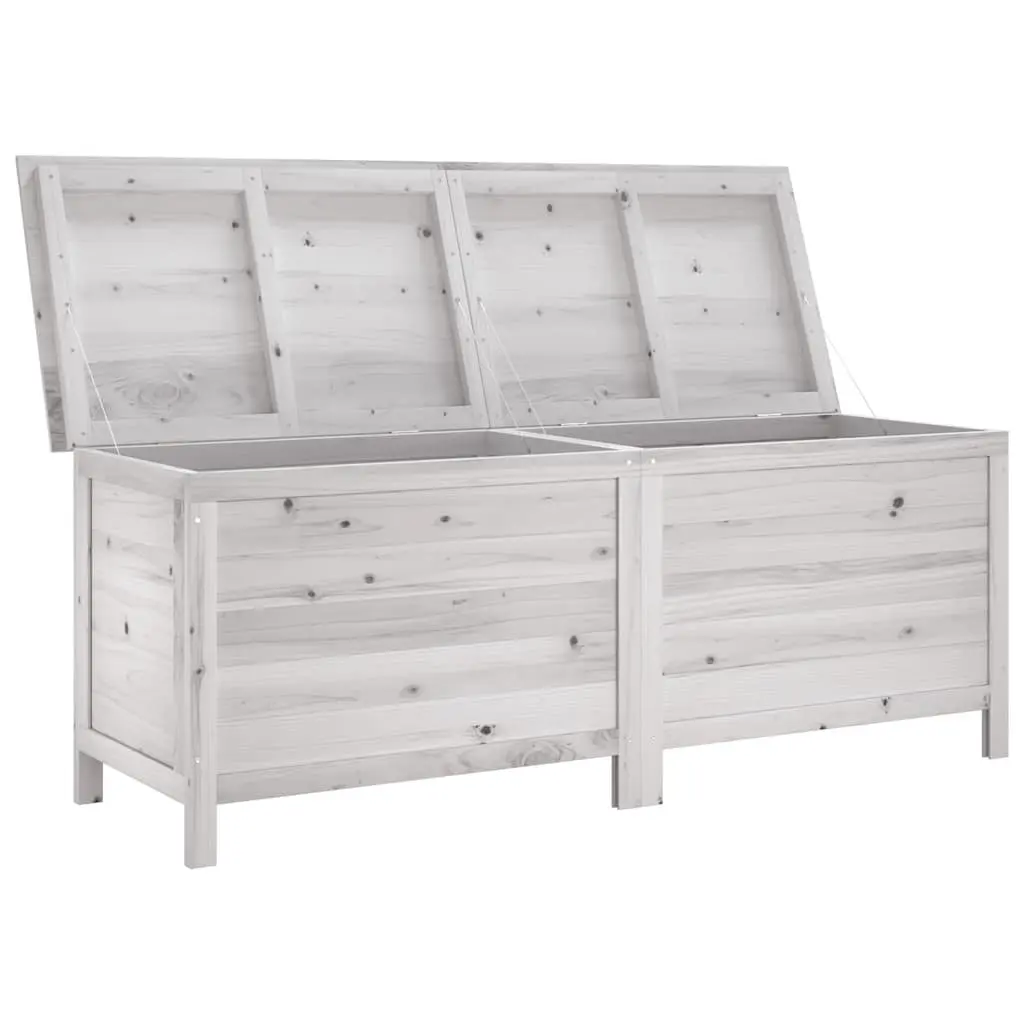 Garden Storage Box White Outdoor Wooden Cushion Storage Bench Patio Furniture