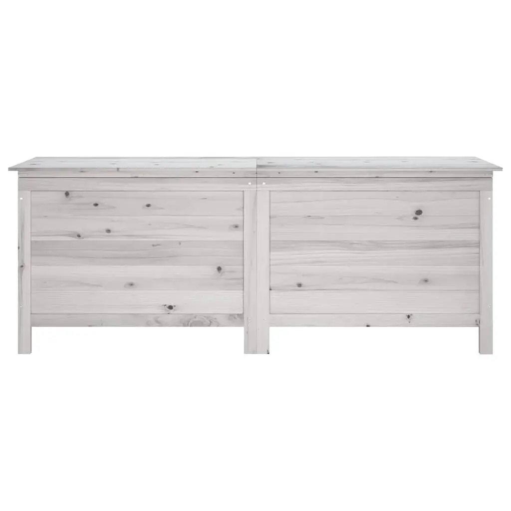 Garden Storage Box White Outdoor Wooden Cushion Storage Bench Patio Furniture