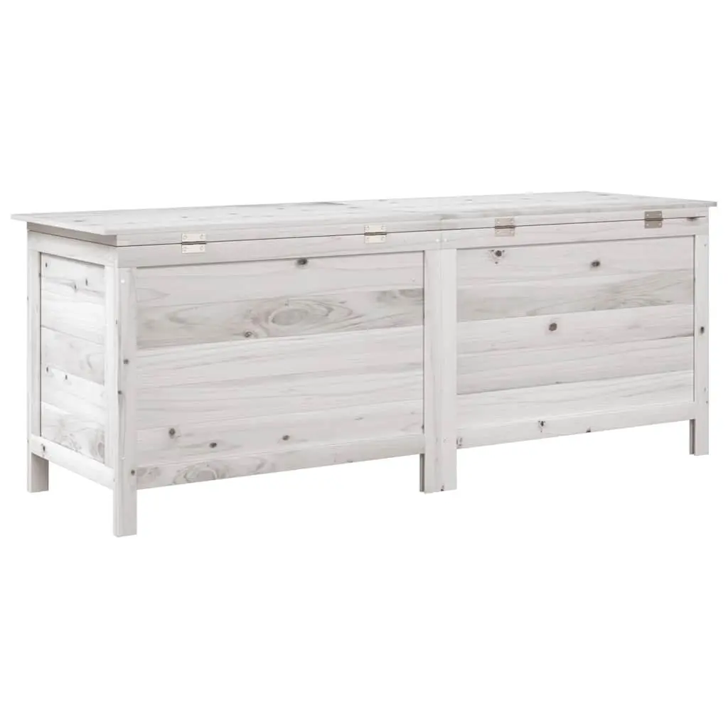 Garden Storage Box White Outdoor Wooden Cushion Storage Bench Patio Furniture