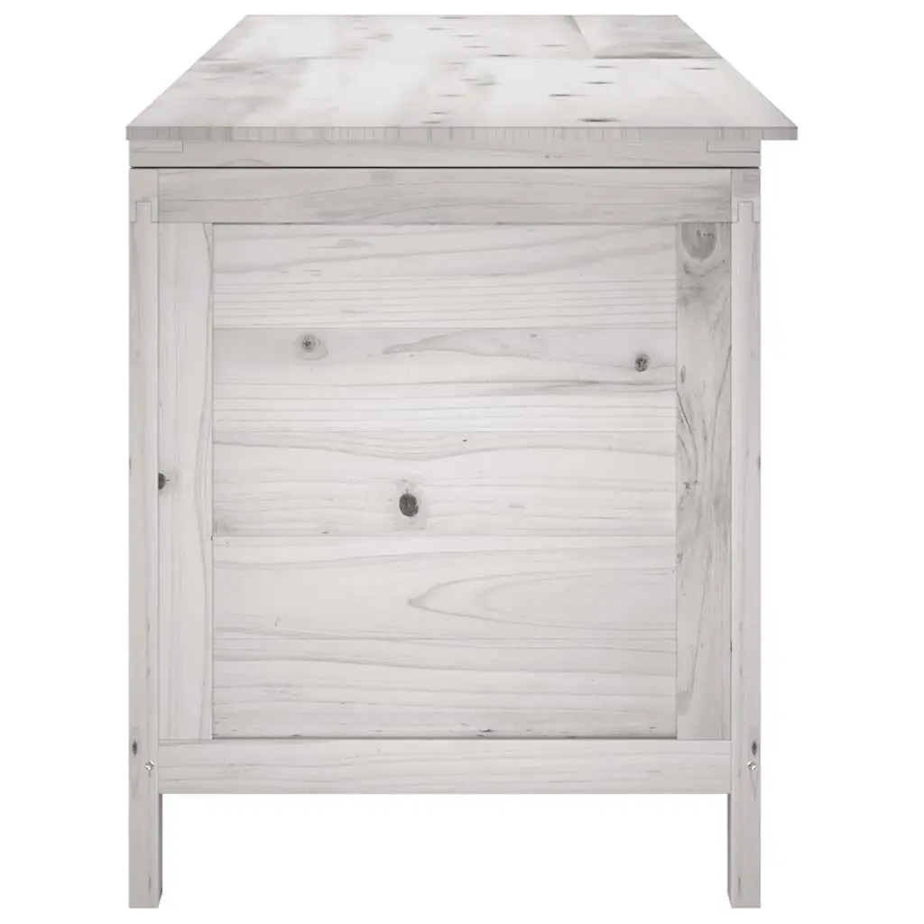 Garden Storage Box White Outdoor Wooden Cushion Storage Bench Patio Furniture