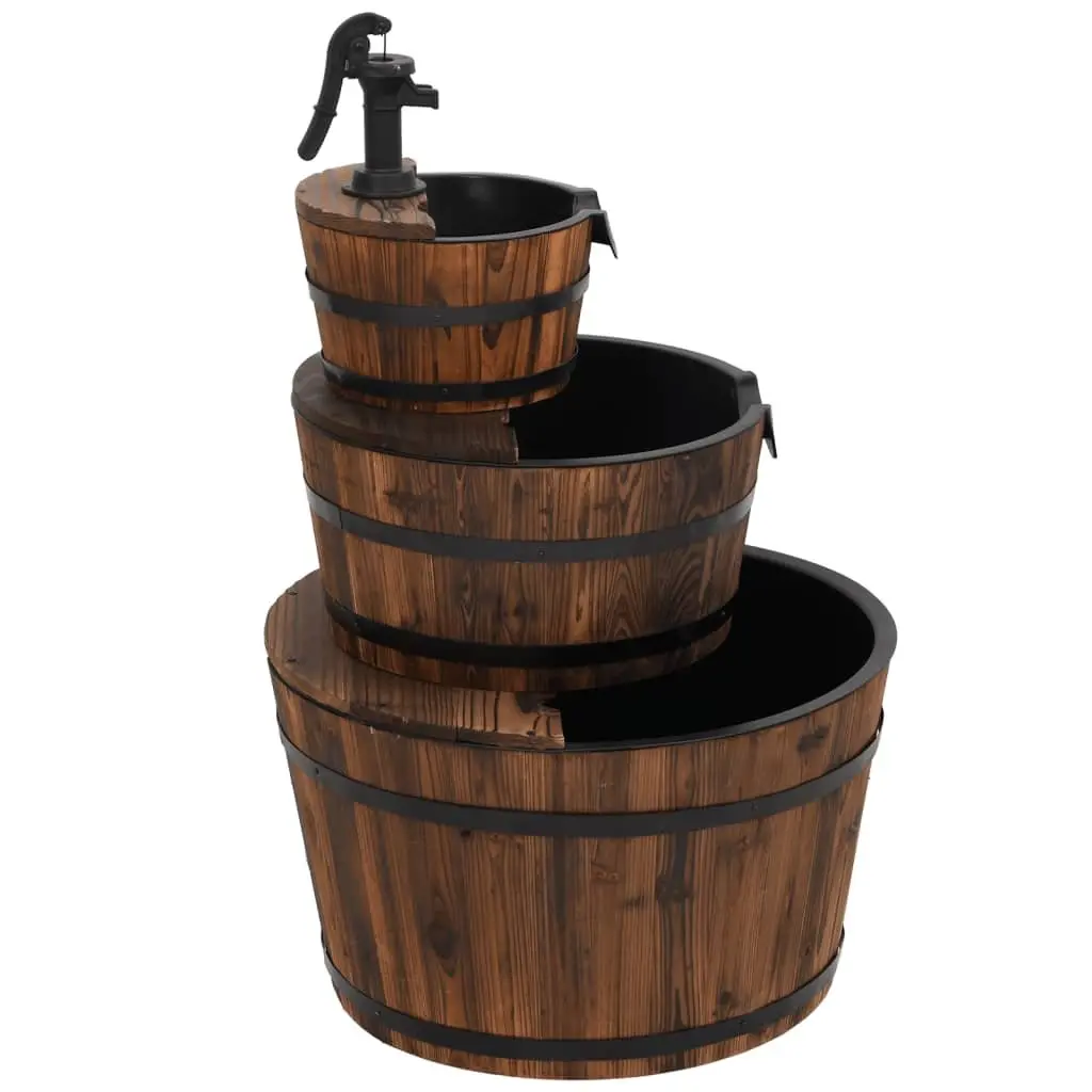 Wooden Water Fountain with Electric Pump for Garden Patio Backyard 60 x 60 x 94 cm Brown