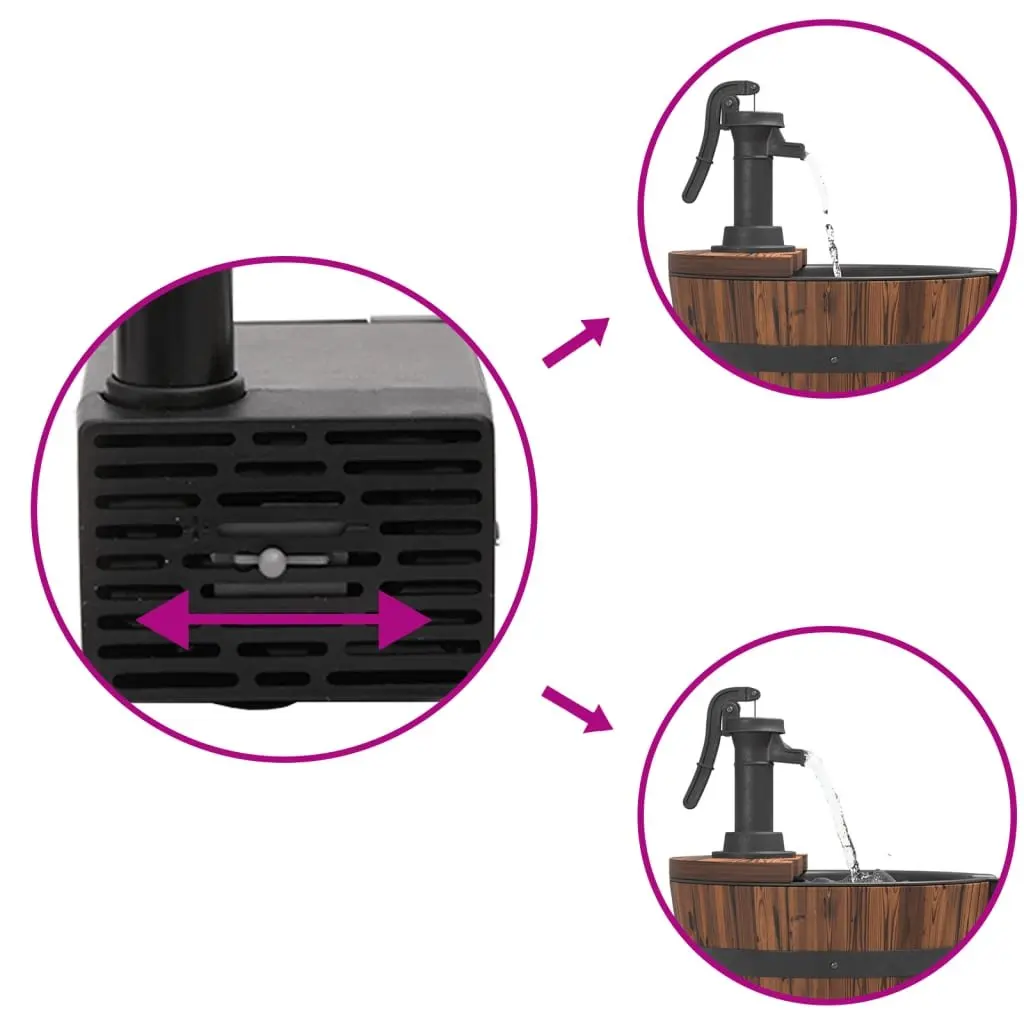 Water Fountain Wheeled Garden Outdoor Patio Backyard Solid Wood Fir Pump Decor