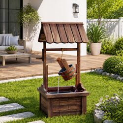 Reliable Wooden Wishing Well Fountain with Pump