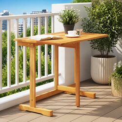 Brown Folding Balcony Table 90x60x72cm - Great Value