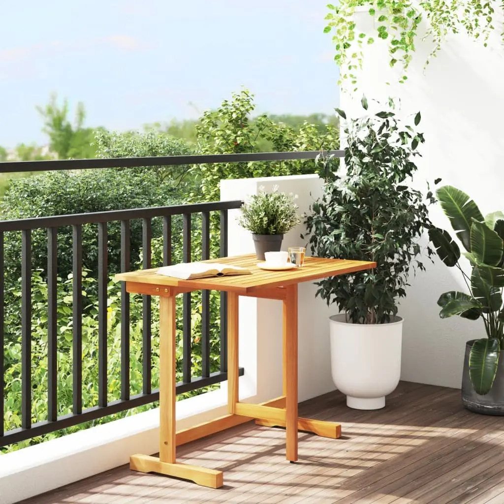 Folding Balcony Table Outdoor Garden Patio 90x60x72cm Brown Wood