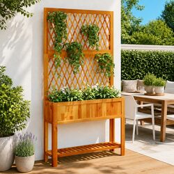 Reliable Wooden Planter with Trellis for All Your Plants