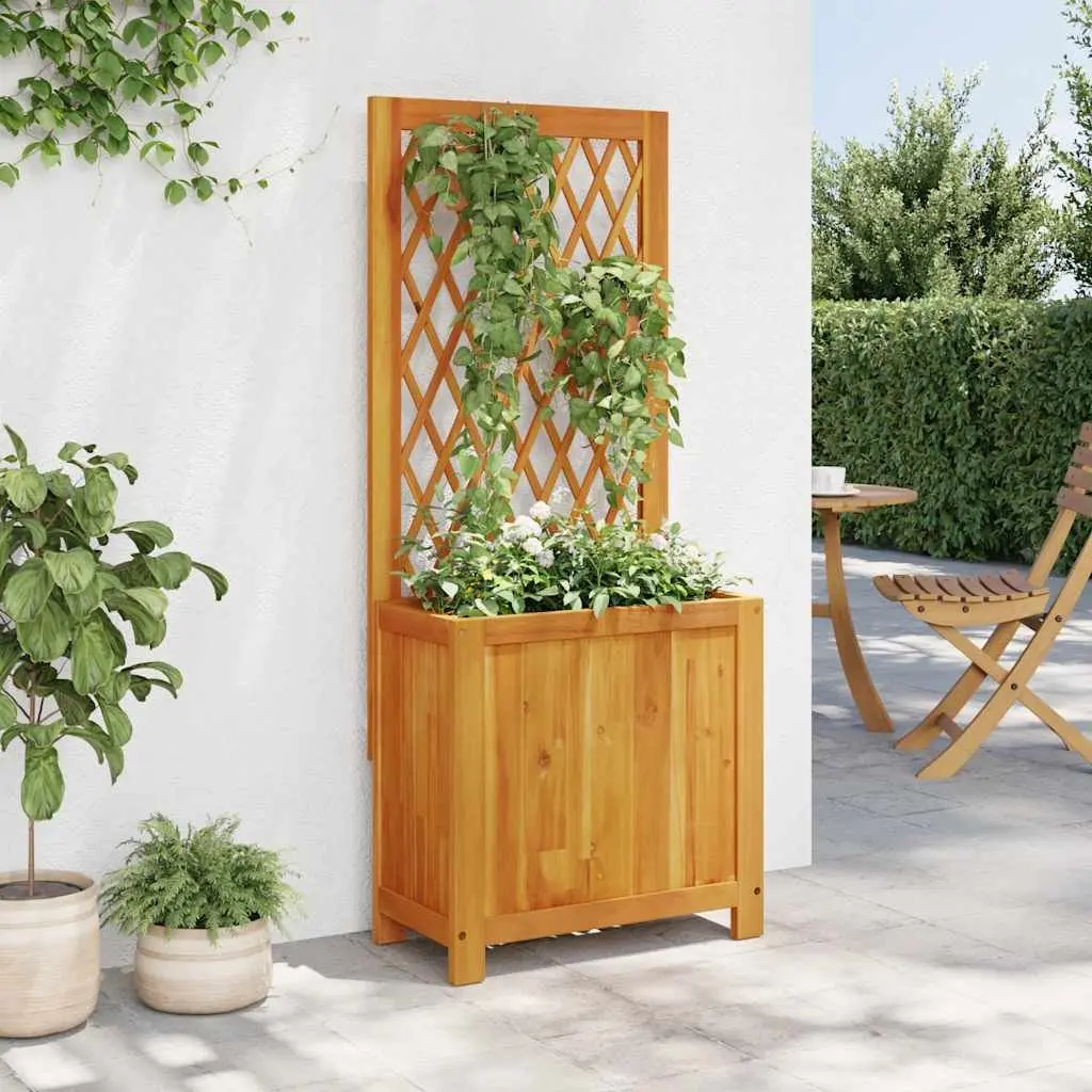 Wooden Planter Trellis for Climbing Plants 55 x 29.5 x 132 cm Brown