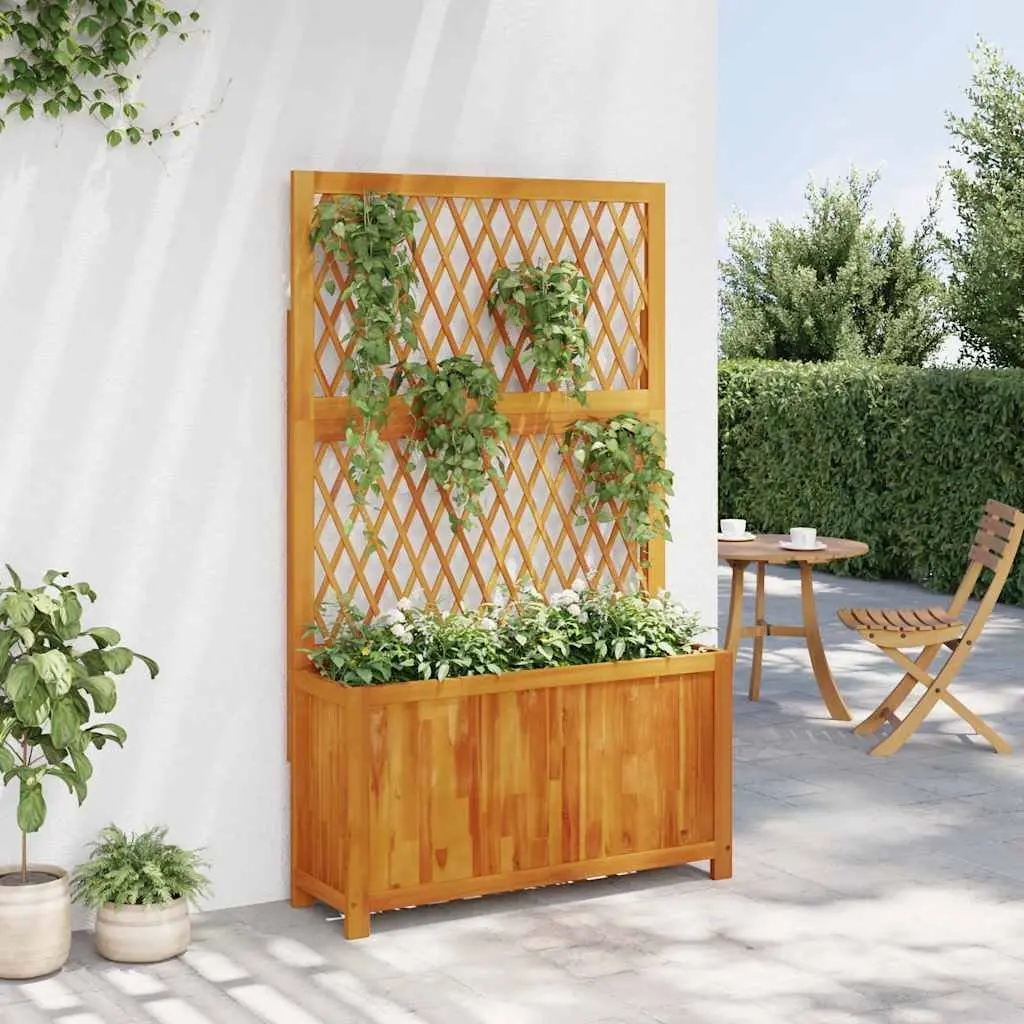 Wooden Planter for Climbing Plants 100x32x165cm Brown
