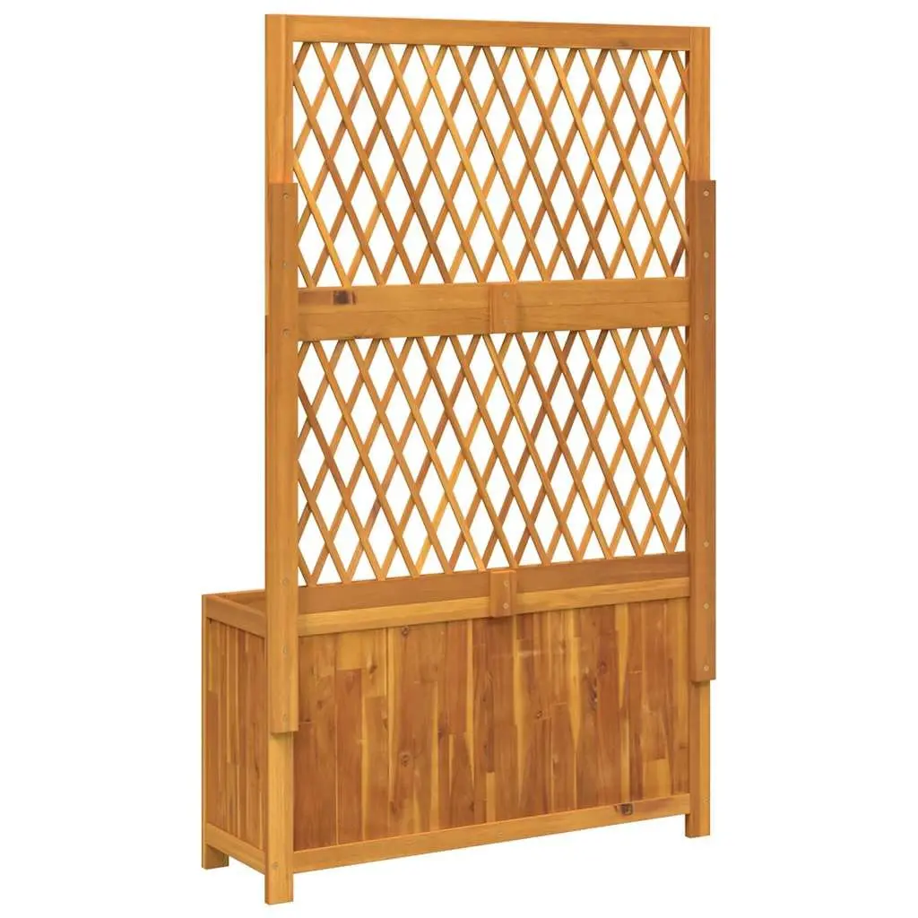 Wooden Planter for Climbing Plants 100x32x165cm Brown