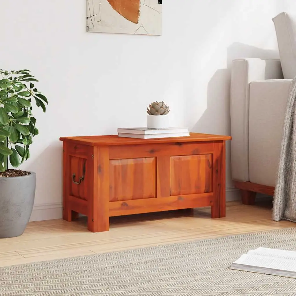 Storage Chest Organiser Brown Solid Wood Box Bedroom Living Room