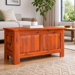 Warm Acacia Storage Chest with Practical Features