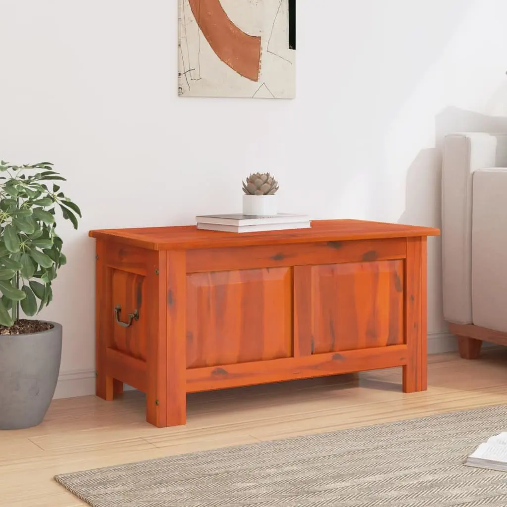 Storage Chest Brown Solid Wood Acacia Furniture Trunk Organiser