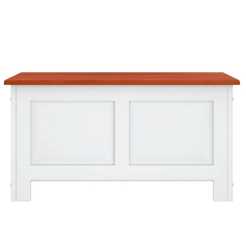 Storage Chest with Lid Acacia Wood White Living Room Bedroom Organization