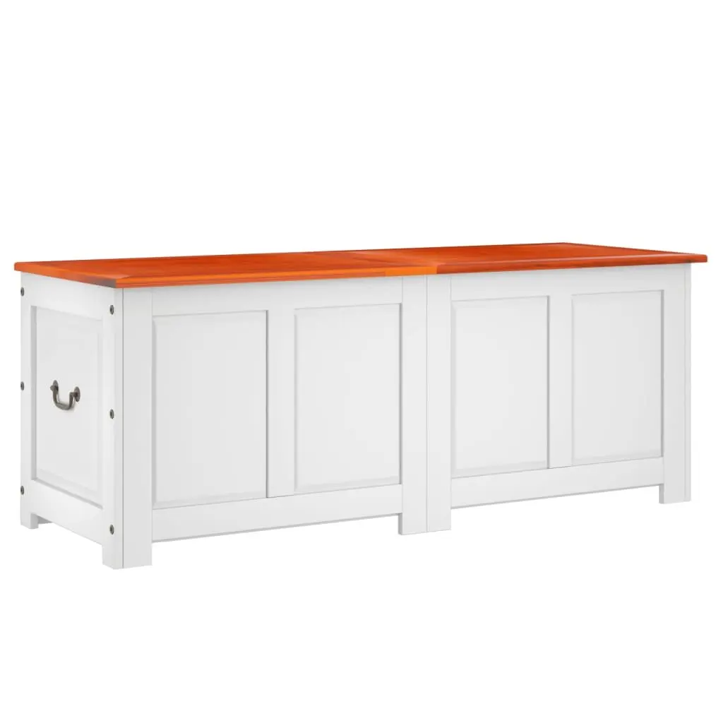 Storage Chest Organiser White Solid Wood Acacia Box Living Room