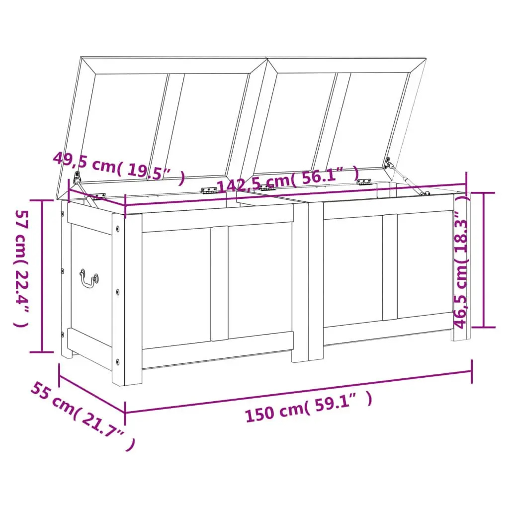Storage Chest Organiser White Solid Wood Acacia Box Living Room