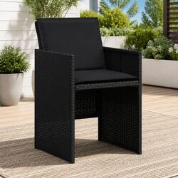 Comfortable and Reliable Black Rattan Garden Chairs 4 pcs