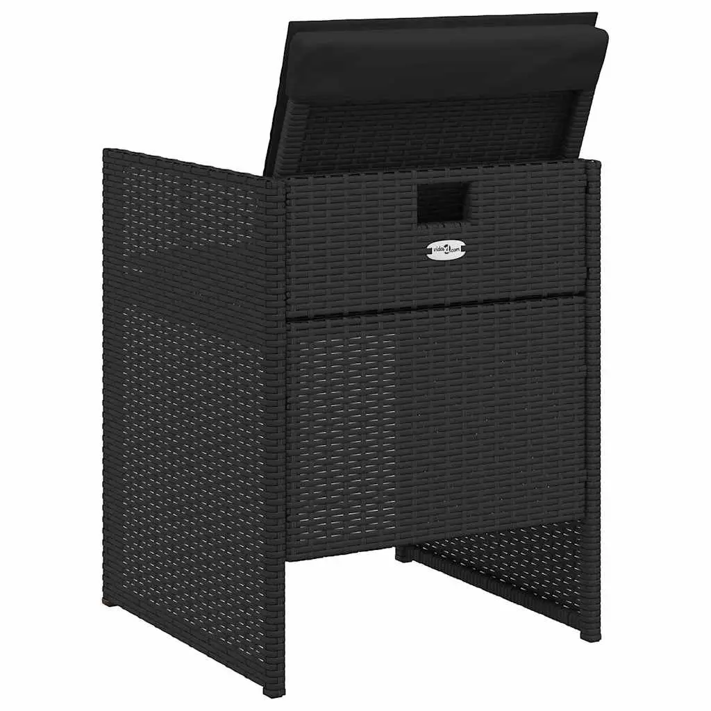 Black Rattan Garden Chairs 4 pcs