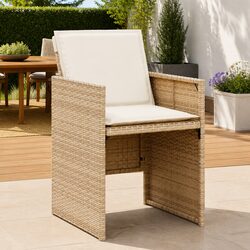 Beige 4-Piece Outdoor Chair Set with Comfortable Cushions