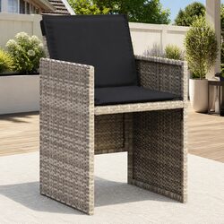 Comfortable Grey Garden Chairs Set of 4 with Cushions