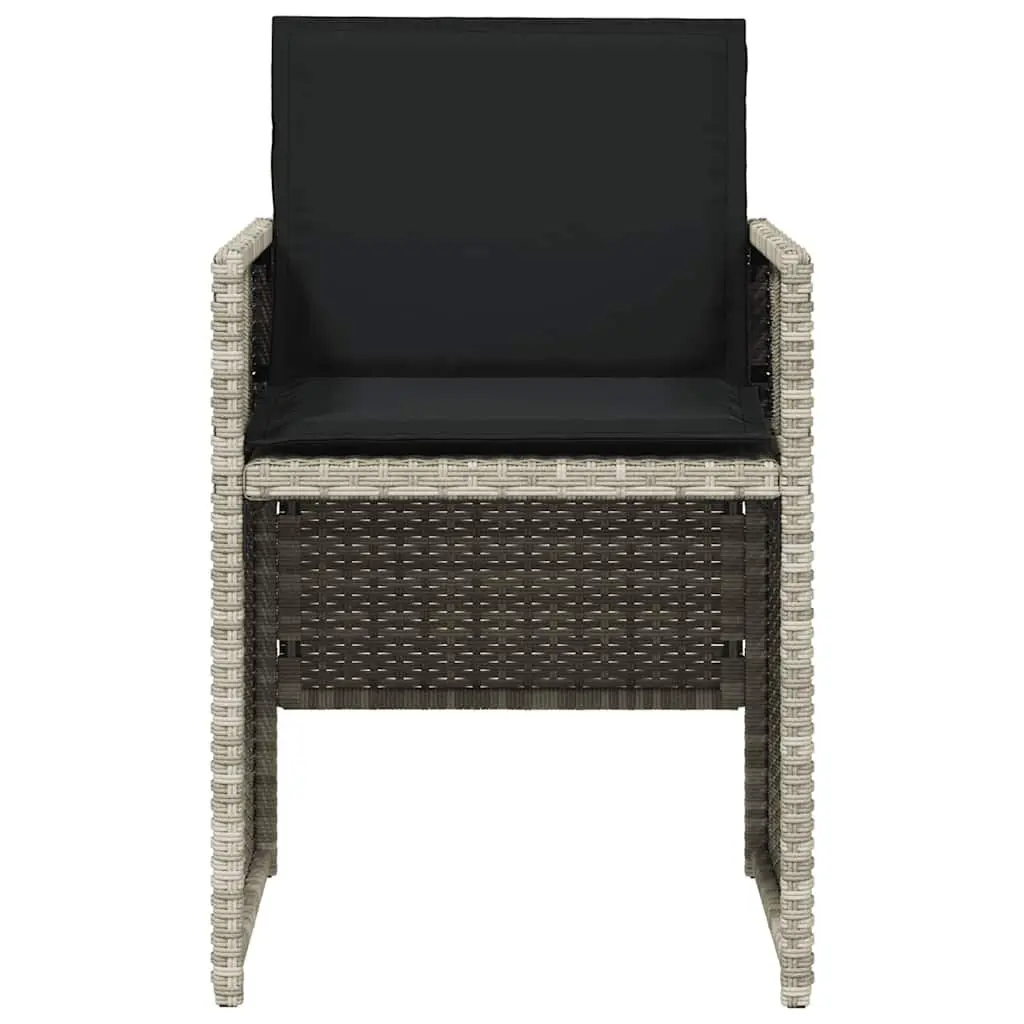 Outdoor Garden Chairs 4 pcs Grey with Cushions Poly Rattan Seating Set