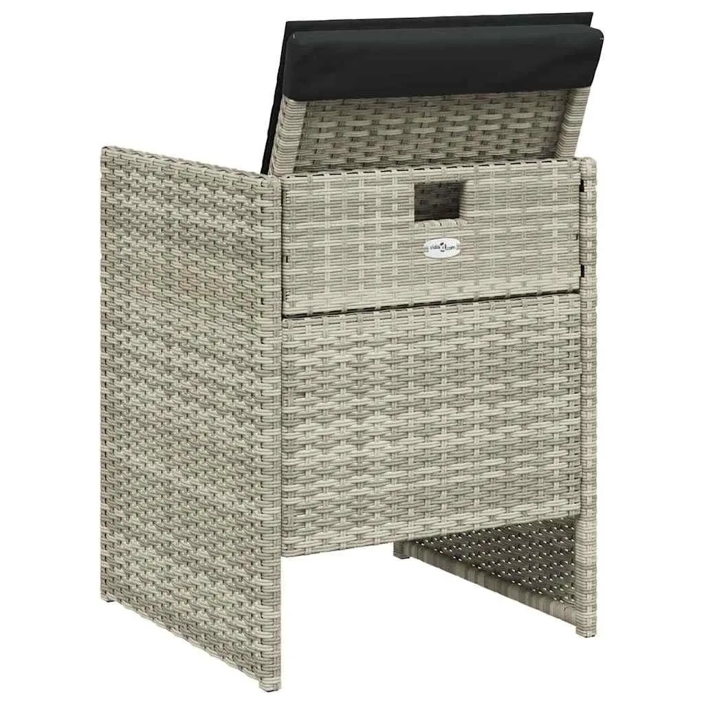 Outdoor Garden Chairs 4 pcs Grey with Cushions Poly Rattan Seating Set