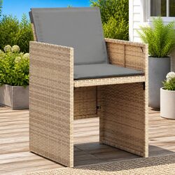Practical 4-Piece Set of Garden Chairs with Cushions