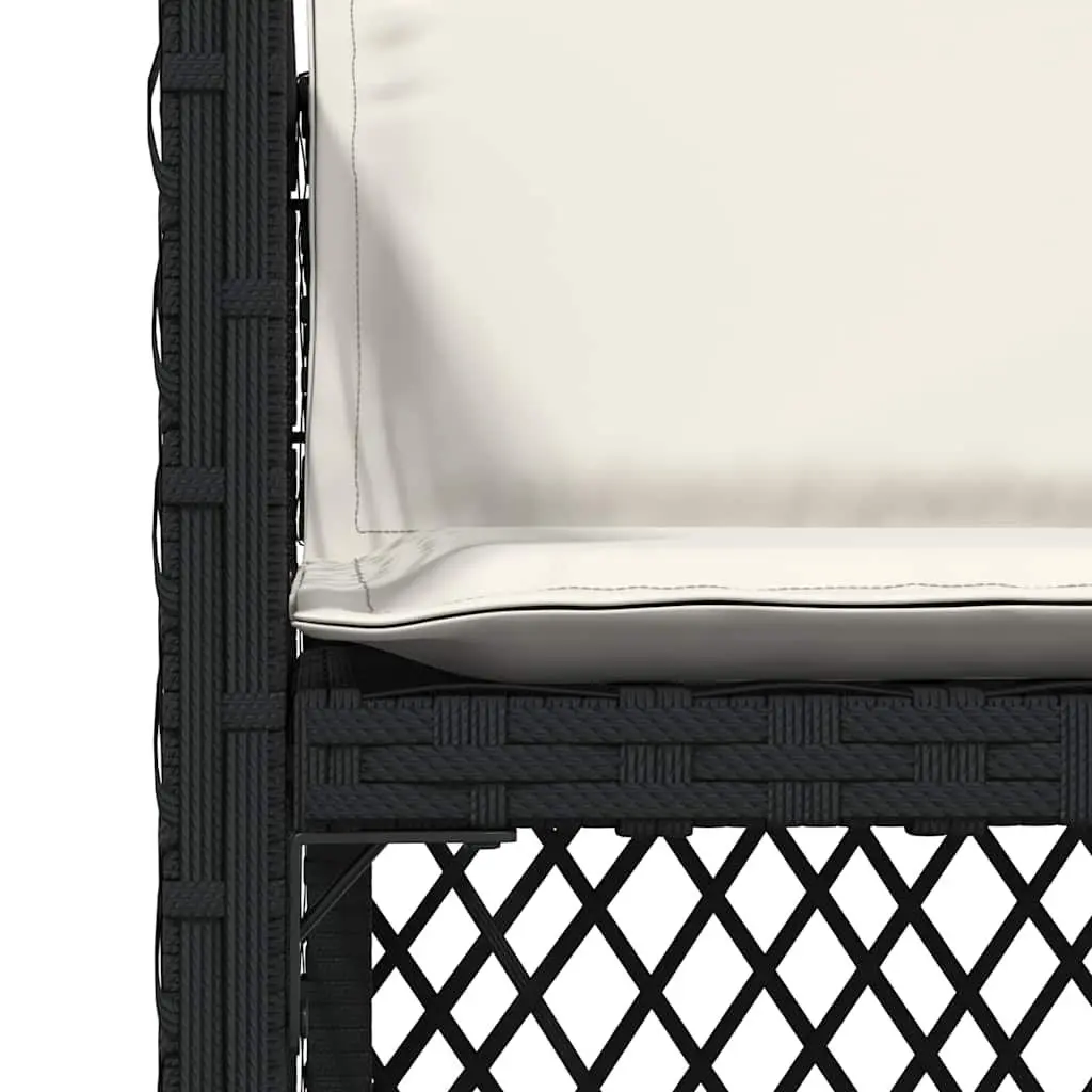Outdoor Garden Chairs 4 Pieces Black Poly Rattan Cushions