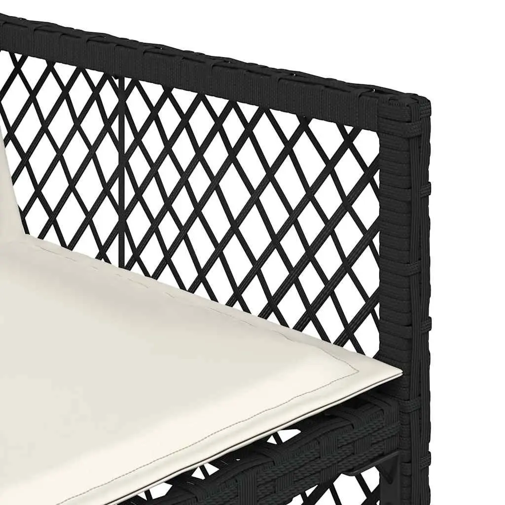 Outdoor Garden Chairs 4 Pieces Black Poly Rattan Cushions