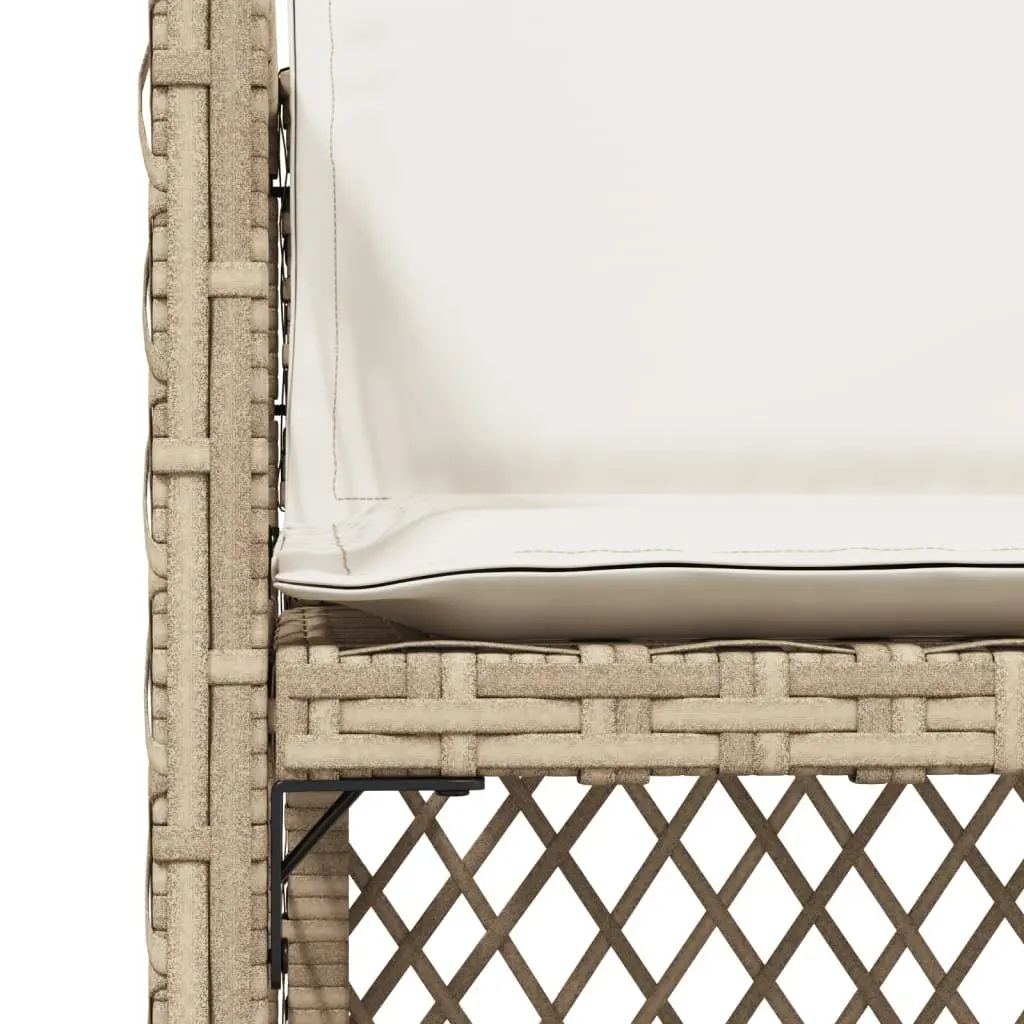 Outdoor Garden Chairs Set 4 pcs with Cushions Beige Poly Rattan Seating